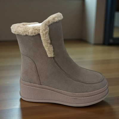 Ботинки женские зимние натуральная замша капучино M8030-2