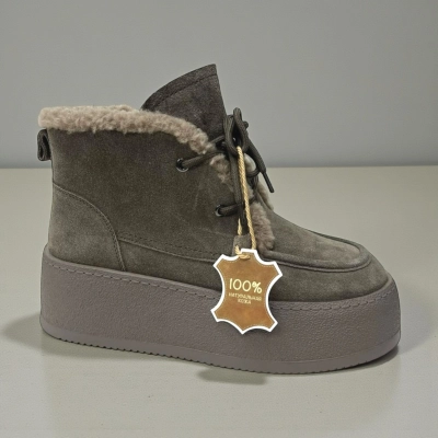 Ботинки женские зимние натуральная замша хаки M8342-3 Ботинки женские зимние натуральная замша хаки M8342-3