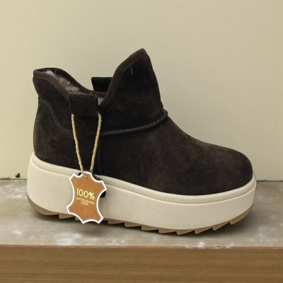 Ботинки женские зимние натуральная замша шоколадные M8028-4