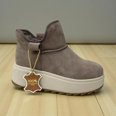 Ботинки женские зимние натуральная замша капучино M8028-2