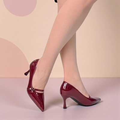 Туфли женские на каблуке искусственная лак кожа бордовые 11246 Туфли женские на каблуке искусственная лак кожа бордовые 11246