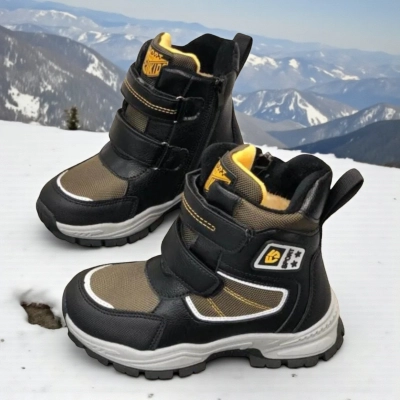 Ботинки детские на зиму искусственная кожа коричневые A6671-9