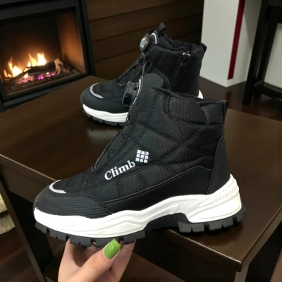 Ботинки детские на зиму искусственная кожа черные A7716-1