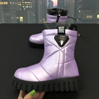 Дутики детские на зиму текстильные сиреневые A5017-17