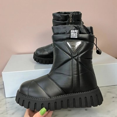 Дутики детские на зиму текстильные черные A5017-1 Дутики детские на зиму текстильные черные A5017-1