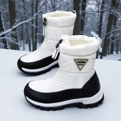 Дутики детские на зиму искусственная кожа с текстилем белые A5551-2 Дутики детские на зиму искусственная кожа с текстилем белые A5551-2