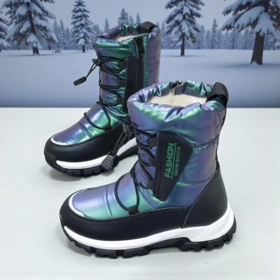 Дутики детские на зиму искусственная кожа с текстилем неоновые A5559-30 Дутики детские на зиму искусственная кожа с текстилем неоновые A5559-30