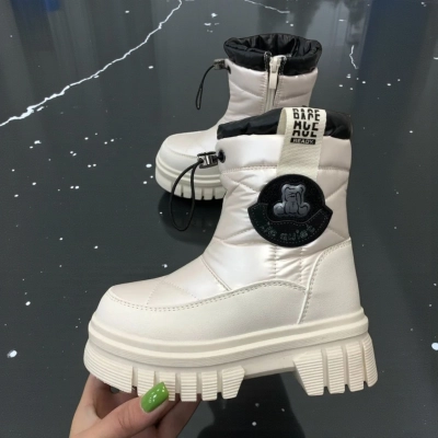 Дутики детские на зиму искусственная кожа с текстилем бежевые B5012-20 Дутики детские на зиму искусственная кожа с текстилем бежевые B5012-20