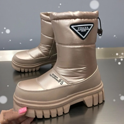 Дутики детские на зиму искусственная кожа с текстилем бронзовые A5011-11 Дутики детские на зиму искусственная кожа с текстилем бронзовые A5011-11