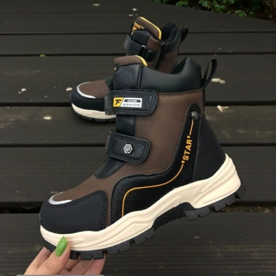 Ботинки детские на зиму искусственная кожа шоколадные A6658-8 Ботинки детские на зиму искусственная кожа шоколадные A6658-8