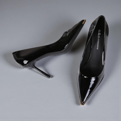 Туфли женские на каблуке GUOQISONG G&S искусственная лак кожа черные JH3-5 Туфли женские на каблуке GUOQISONG G&S искусственная лак кожа черные JH3-5