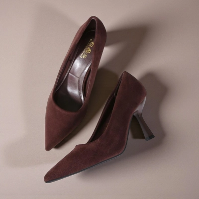 Туфли женские лодочки GUOQISONG G&S искусственная замша шоколадные GXL9-26 Туфли женские лодочки GUOQISONG G&S искусственная замша шоколадные GXL9-26