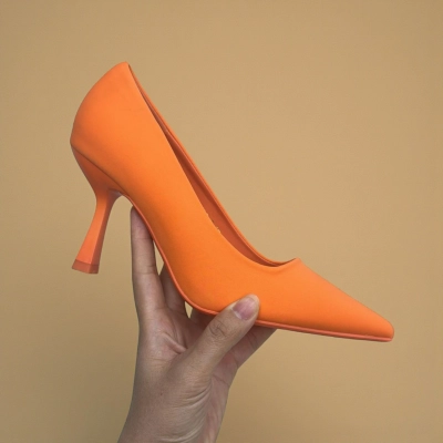 Туфли женские лодочки GUOQISONG G&S атлас оранжевые GXL9