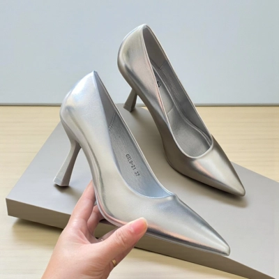 Туфли женские лодочки GUOQISONG G&S искусственная лак кожа серебристые 11588 Туфли женские лодочки GUOQISONG G&S искусственная лак кожа серебристые 11588