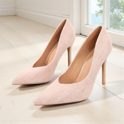 Туфли женские лодочки GUOQISONG G&S искусственная замша пудровые QS23-2 Туфли женские лодочки GUOQISONG G&S искусственная замша пудровые QS23-2