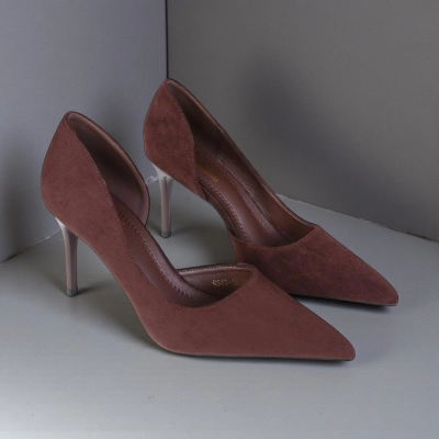 Туфли женские лодочки GUOQISONG G&S искусственная замша шоколадные QS43-48 Туфли женские лодочки GUOQISONG G&S искусственная замша шоколадные QS43-48