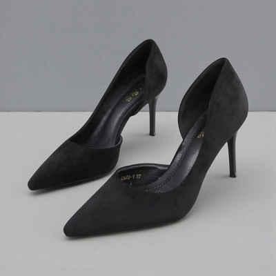 Туфли женские лодочки GUOQISONG G&S искусственная замша черные QS43-1 Туфли женские лодочки GUOQISONG G&S искусственная замша черные QS43-1