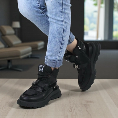 Ботинки женские зимние SAIVVILA натуральная кожа и замша черные A1032-1 Ботинки женские зимние SAIVVILA натуральная кожа и замша черные A1032-1