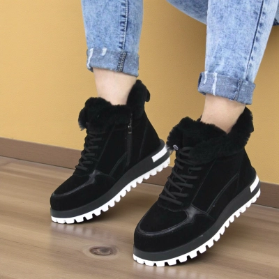 Ботинки женские зимние SAIVVILA натуральная кожа и замша черные A1026-1 Ботинки женские зимние SAIVVILA натуральная кожа и замша черные A1026-1