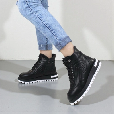 Ботинки женские зимние SAIVVILA натуральная кожа черные A1024-1 Ботинки женские зимние SAIVVILA натуральная кожа черные A1024-1