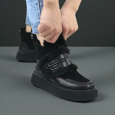 Ботинки женские зимние SAIVVILA натуральная кожа замша черные A1029-1 Ботинки женские зимние SAIVVILA натуральная кожа замша черные A1029-1