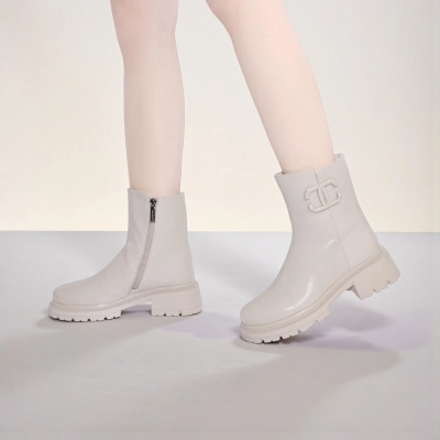 Полусапоги женски зимние натуральная кожа капучино W77-2