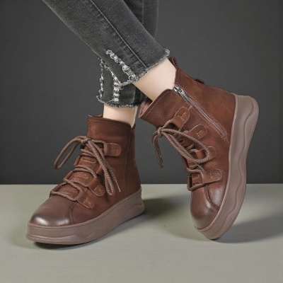 Ботинки женски зимние натуральная кожа коричневые YM199-2