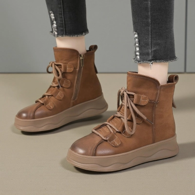 Ботинки женски зимние натуральная кожа коричневые YM199-3 Ботинки женски зимние натуральная кожа коричневые YM199-3