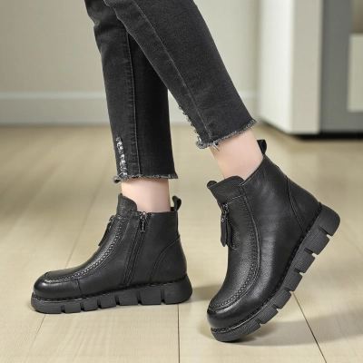 Женские зимние ботинки модели YM119-4 натуральная кожа черные Женские зимние ботинки модели YM119-4 натуральная кожа черные