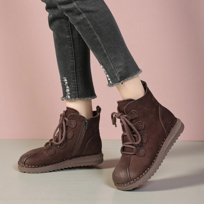 Женские зимние ботинки модели YM117-1 натуральная кожа шоколадные