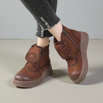 Женские зимние ботинки модели YM103-2 натуральная кожа шоколадные