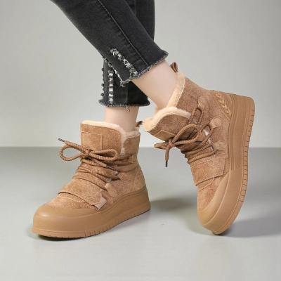 Женские зимние ботинки модели YM073-2 натуральная замша какао
