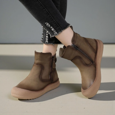 Женские зимние ботинки модели YM090-2 натуральная кожа хаки Женские зимние ботинки модели YM090-2 натуральная кожа хаки