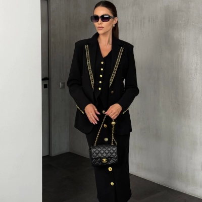 Костюм тройка SCHIAPARELLI черный 25901