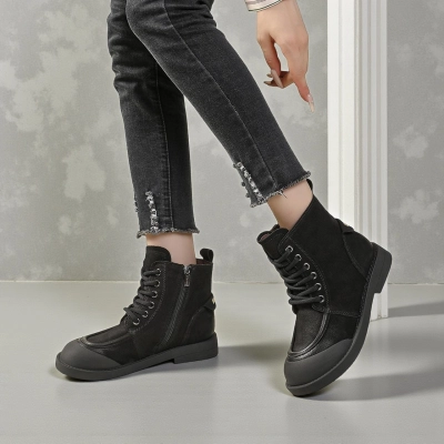 Ботинки женские зимние натуральная кожа черные YM052-1 Ботинки женские зимние натуральная кожа черные YM052-1