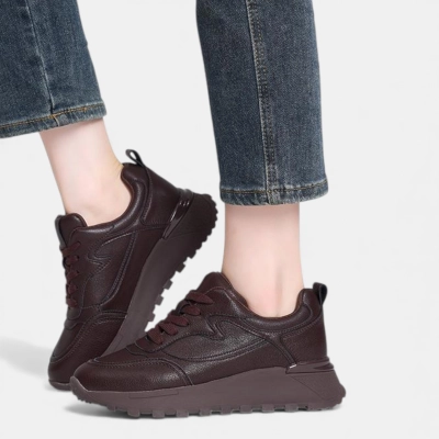 Кроссовки женские натуральная кожа шоколадный YD033-2 Кроссовки женские натуральная кожа шоколадный YD033-2
