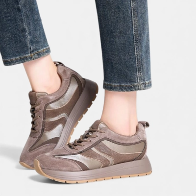 Кроссовки женские натуральная замша с кожей капучино YD035-2 Кроссовки женские натуральная замша с кожей капучино YD035-2