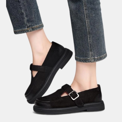 Полуботинки женские натуральная кожа черные D009-1 Полуботинки женские натуральная кожа черные D009-1