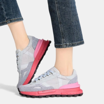 Кроссовки женские натуральная замша с текстилем серые YD057-1