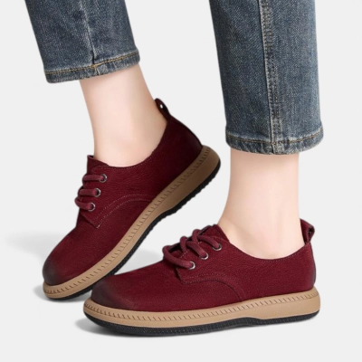 Полуботинки женские натуральная кожа бордовые D012-1 Полуботинки женские натуральная кожа бордовые D012-1