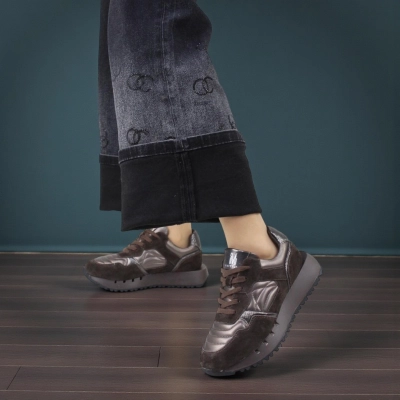 Кроссовки женские демисезонные натуральная замша шоколадные F1005-22