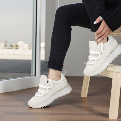 Кроссовки женские демисезонные натуральная замша бежевые F1000-3