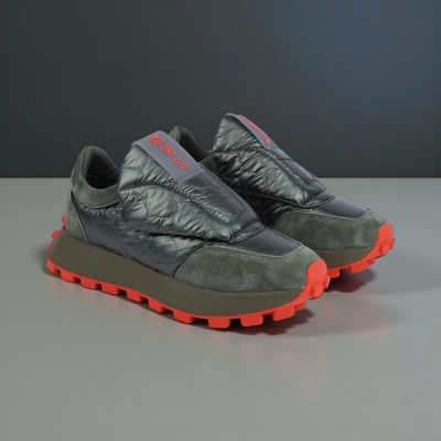 Кроссовки женские зимние натуральная замша с текстилем зеленые F1015-10