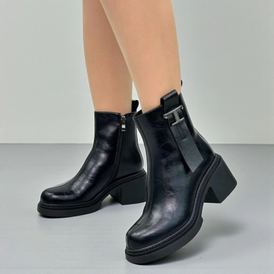 Ботинки женские зимние натуральная кожа черные H1099-1