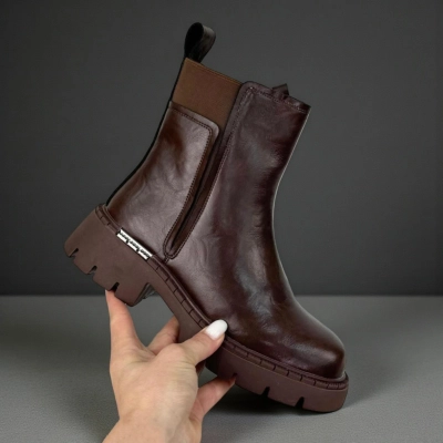 Ботинки женские зимние натуральная кожа коричневые H1098-8