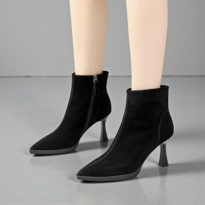 Ботильоны женские Paolo moro натуральная замша черные GD160-3