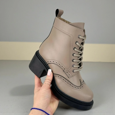 Ботинки женские зимние натуральная кожа бежевые H1101-7