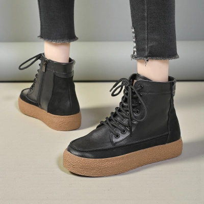 Ботинки женские зимние натуральная кожа черные YM220-1