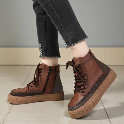 Ботинки женские зимние натуральная кожа коричневые YM220-3