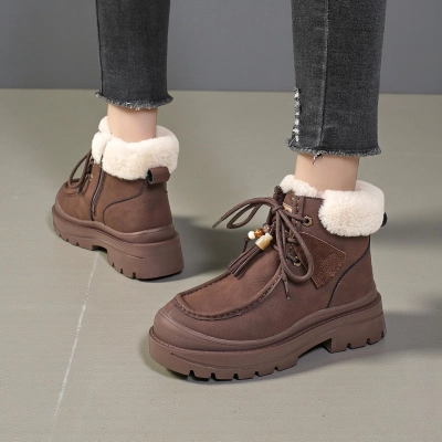 Ботинки женские зимние натуральная кожа коричневые YM040-3